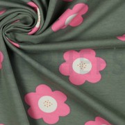 FRENCH TERRY BIG FLOWERS JADE (thumbnail) #3