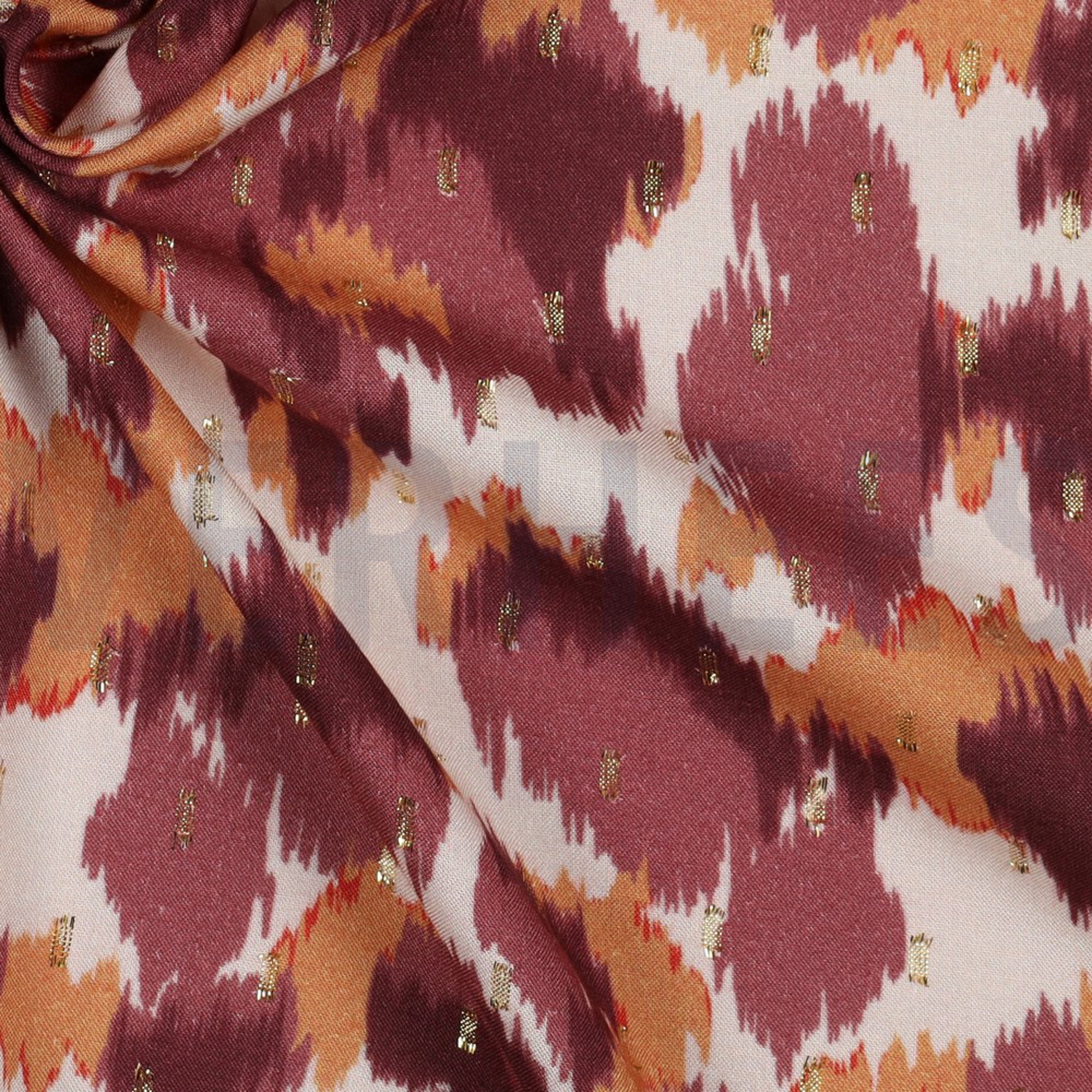 VISCOSE LUREX ANIMAL SKIN ECRU / BORDEAUX (high resolution) #3