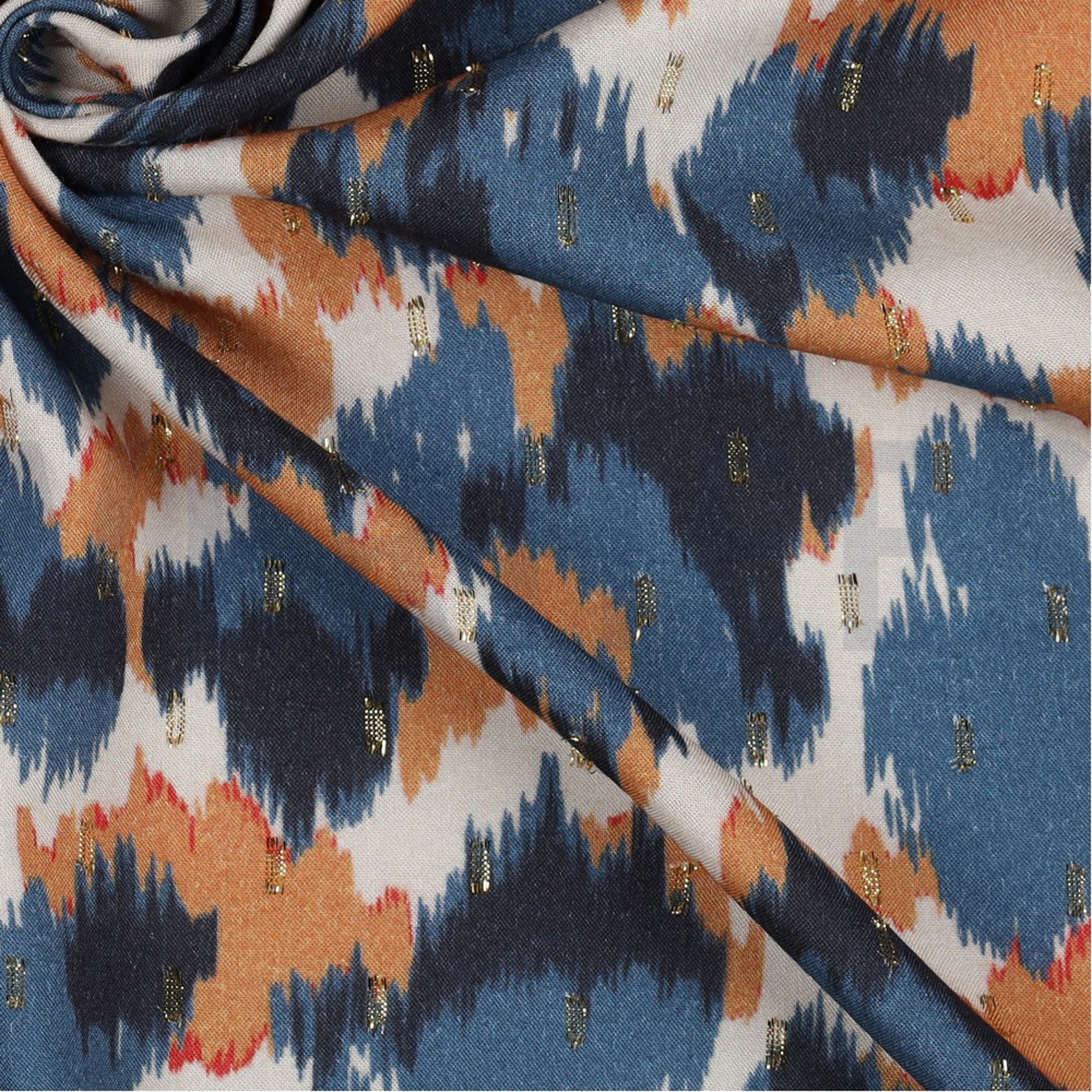 VISCOSE LUREX ANIMAL SKIN ECRU / NAVY (high resolution) #3