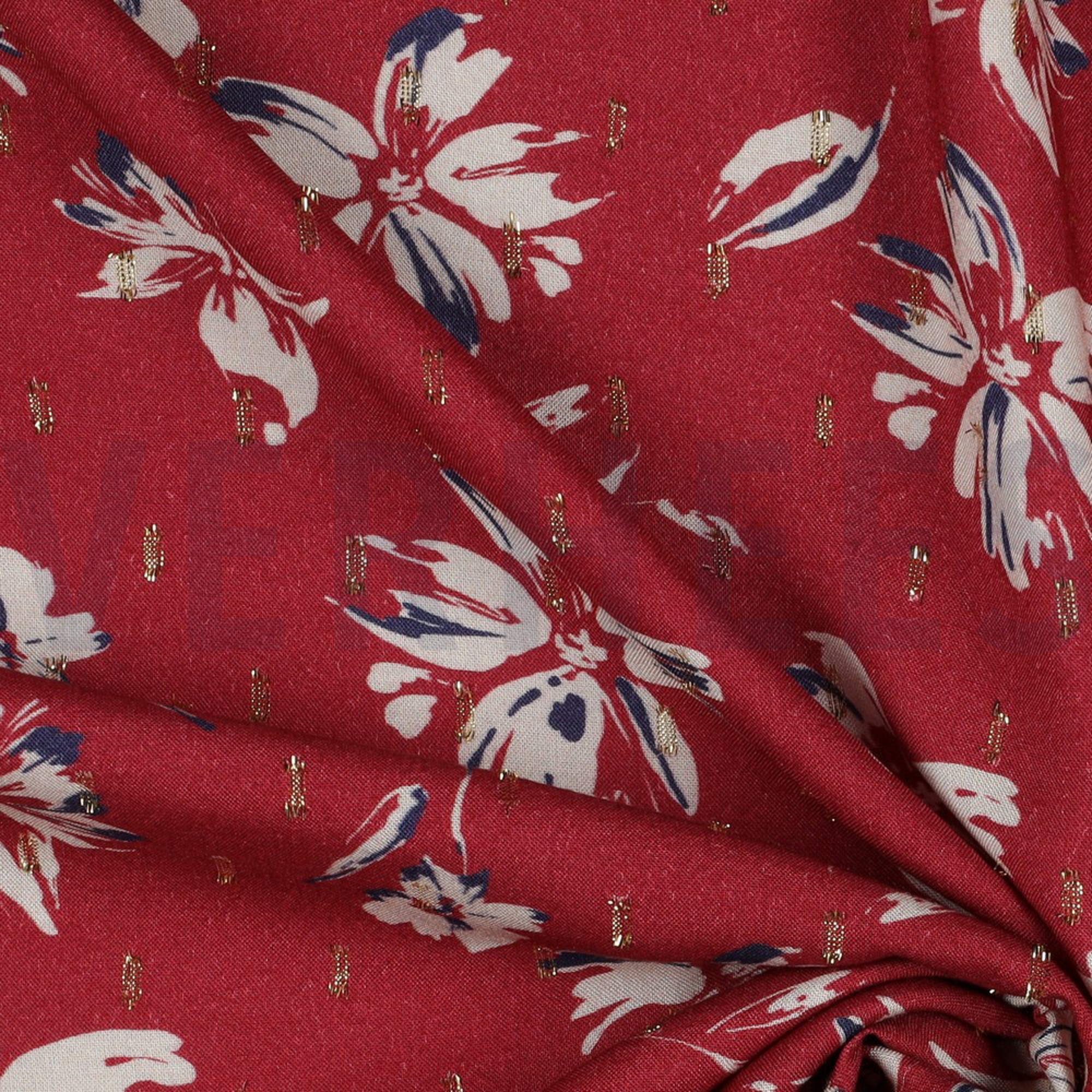 VISCOSE LUREX FLOWERS ROSSO RED (high resolution) #3