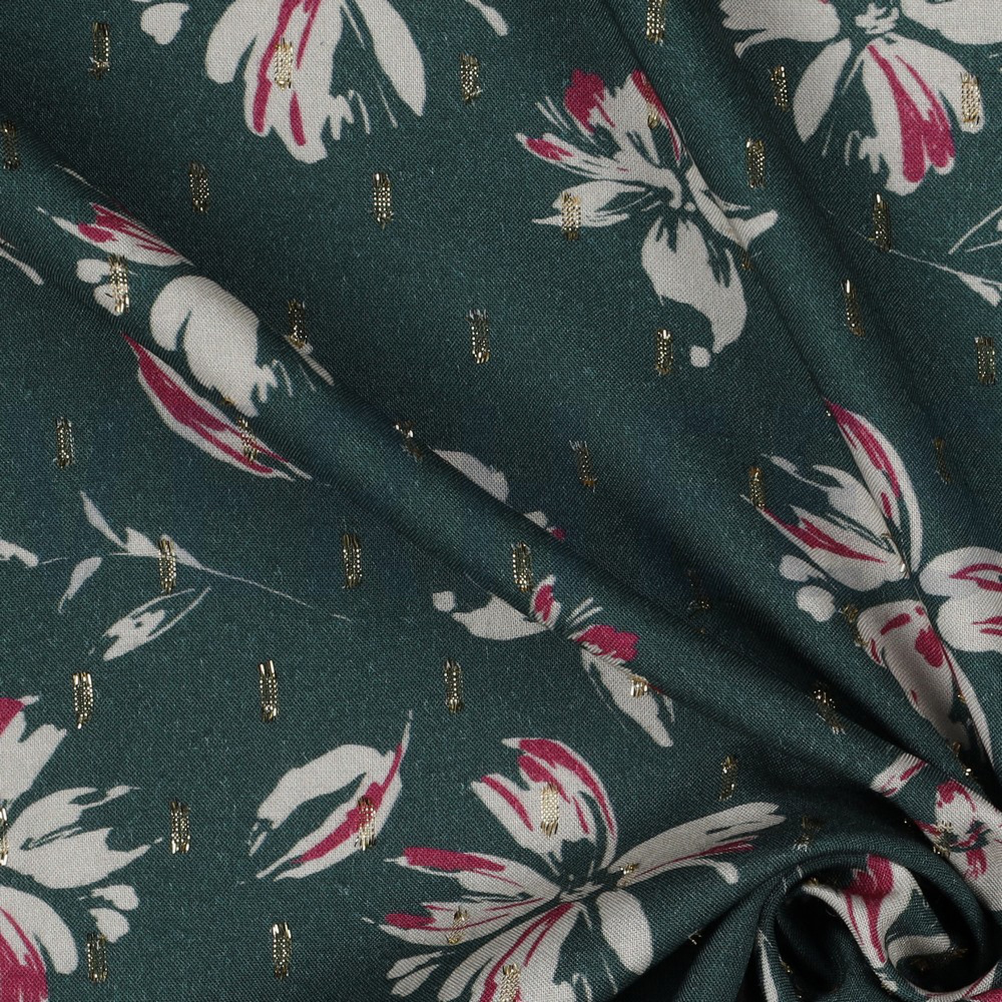 VISCOSE LUREX FLOWERS DARK EMERALD (high resolution) #3