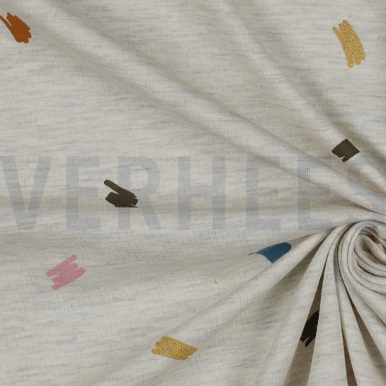 JERSEY MELANGE GLITZER KRIZELEIEN ECRU #7