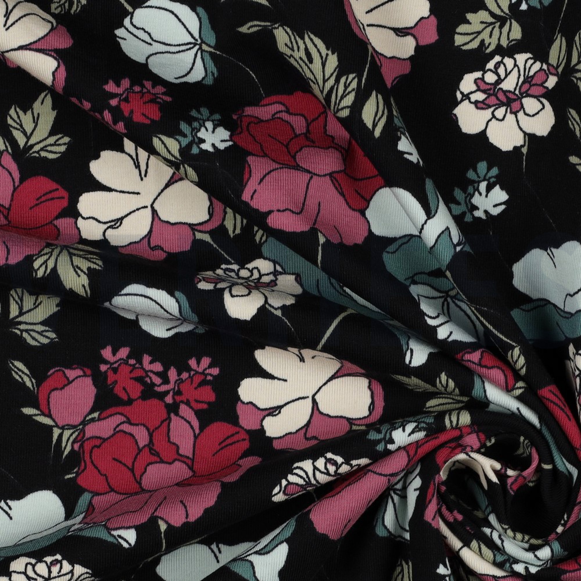 JERSEY BIG FLOWERS BLACK (high resolution) #3