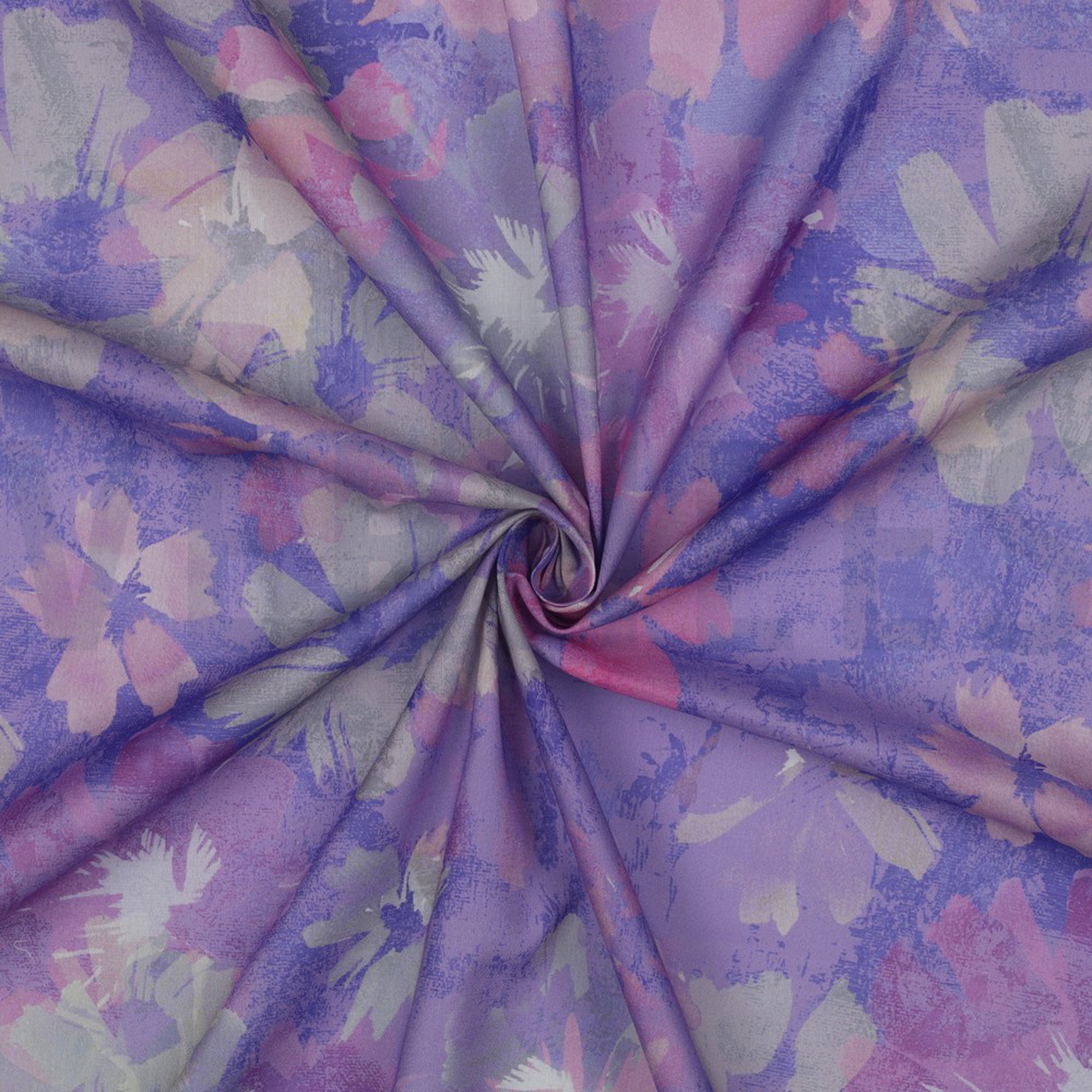 COTTON VOILE DIGITAL FLOWERS LAVENDER (high resolution) #3