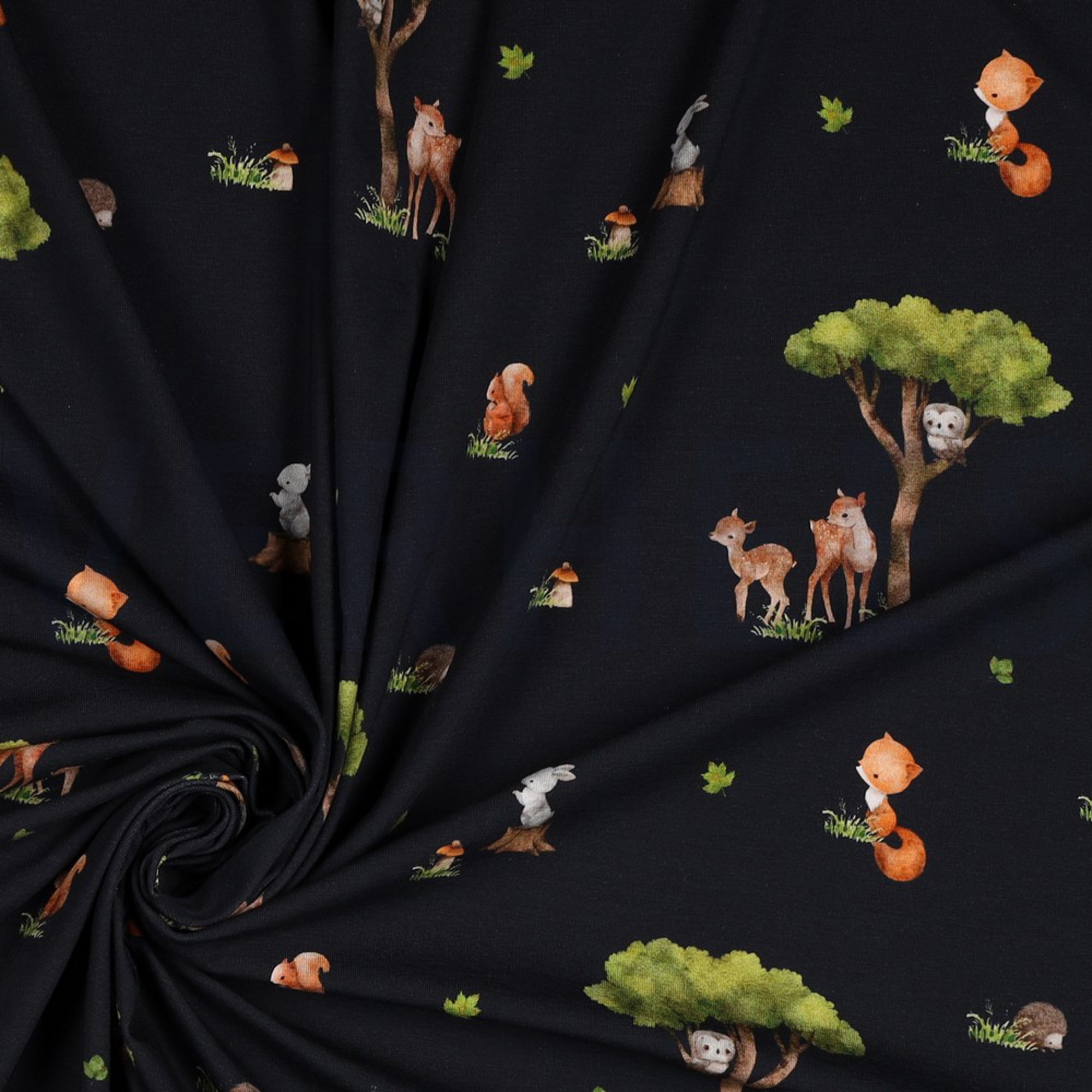 JERSEY DIGITAL FOREST ANIMALS NAVY (high resolution) #3