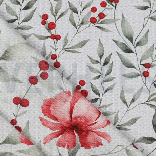 CANVAS DIGITAL WINTER BERRIES LINEN LOOK #7