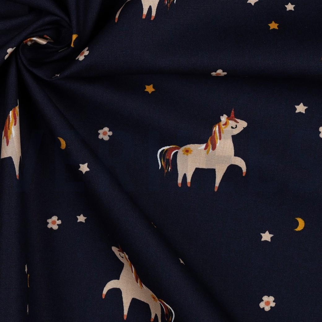 POPLIN UNICORN NAVY #3
