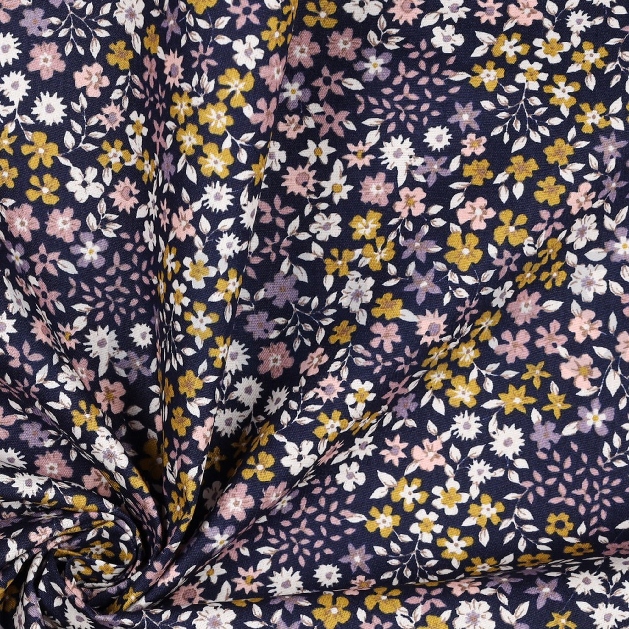 POPLIN SMALL FLOWERS NAVY (high resolution) #3