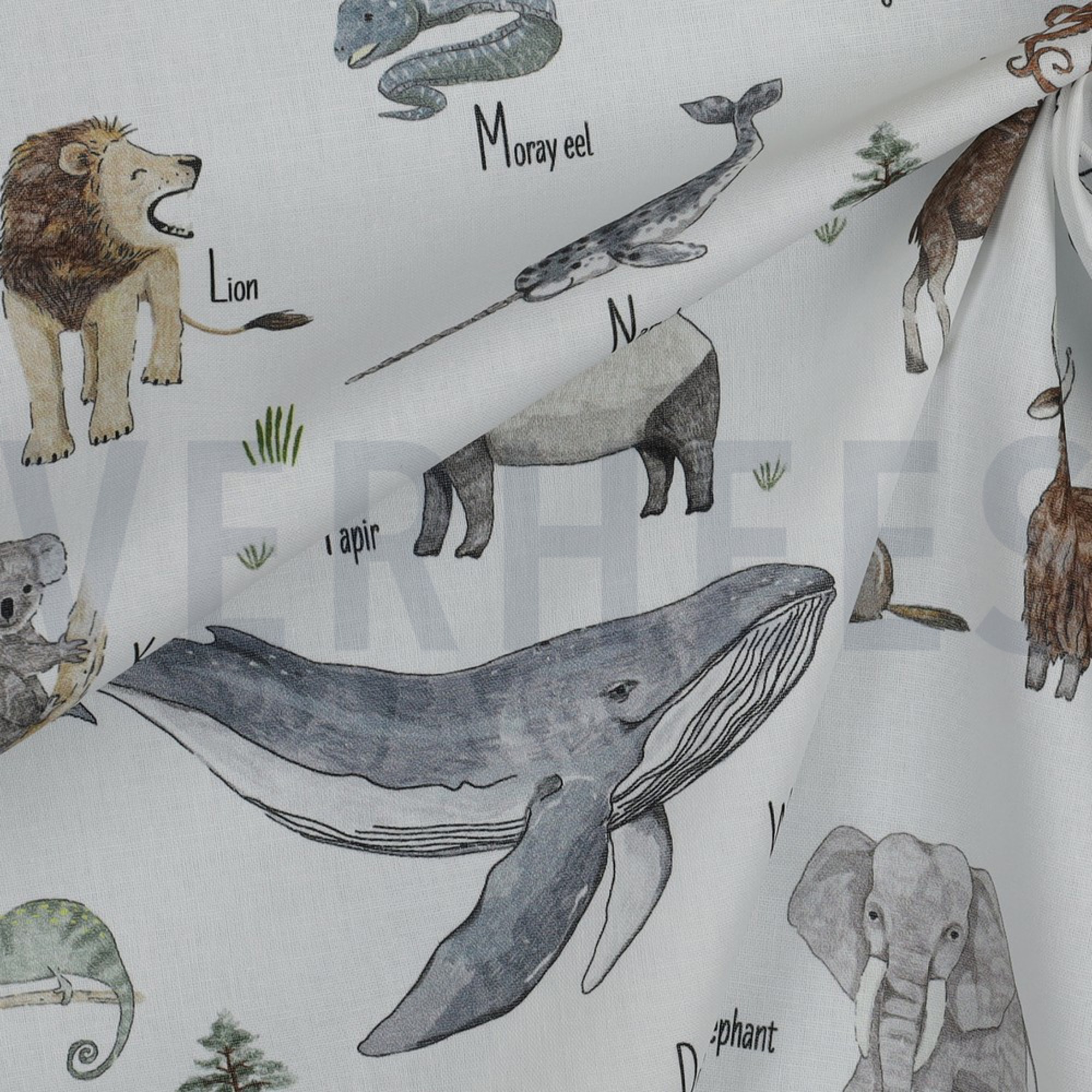 POPLIN DIGITAL ANIMALS WHITE (high resolution) #3