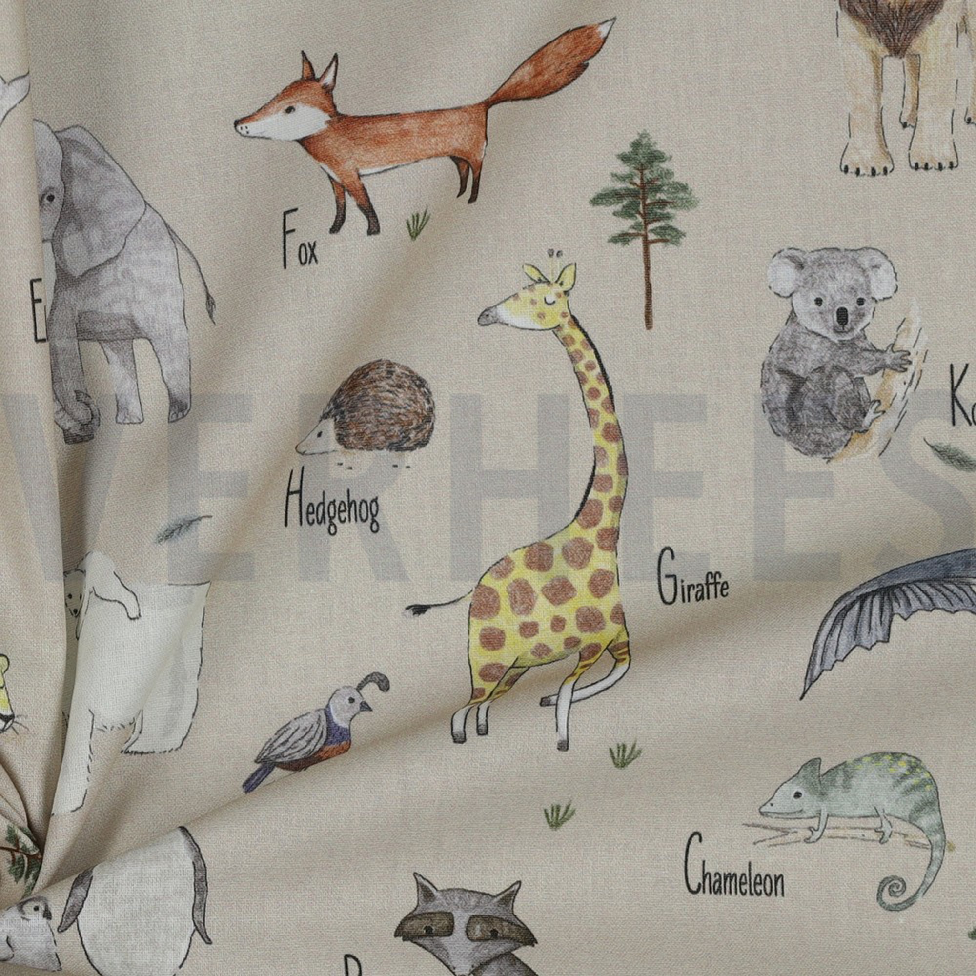 POPLIN DIGITAL ANIMALS BEIGE (high resolution) #3