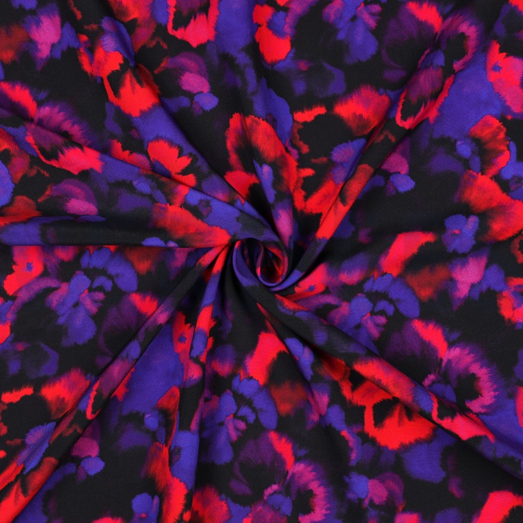 LENZING™ ECOVERO™ DIGITAL FLOWERS PURPLE #3