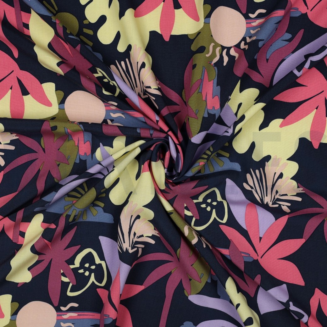 LENZING™ ECOVERO™ FLOWERS NAVY #3