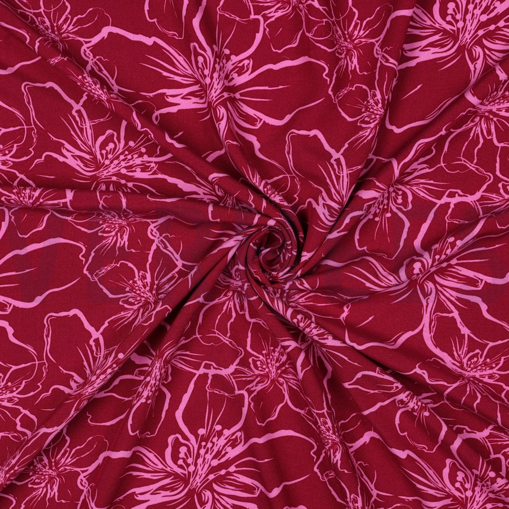 LENZING™ ECOVERO™ FLOWERS FUCHSIA #3