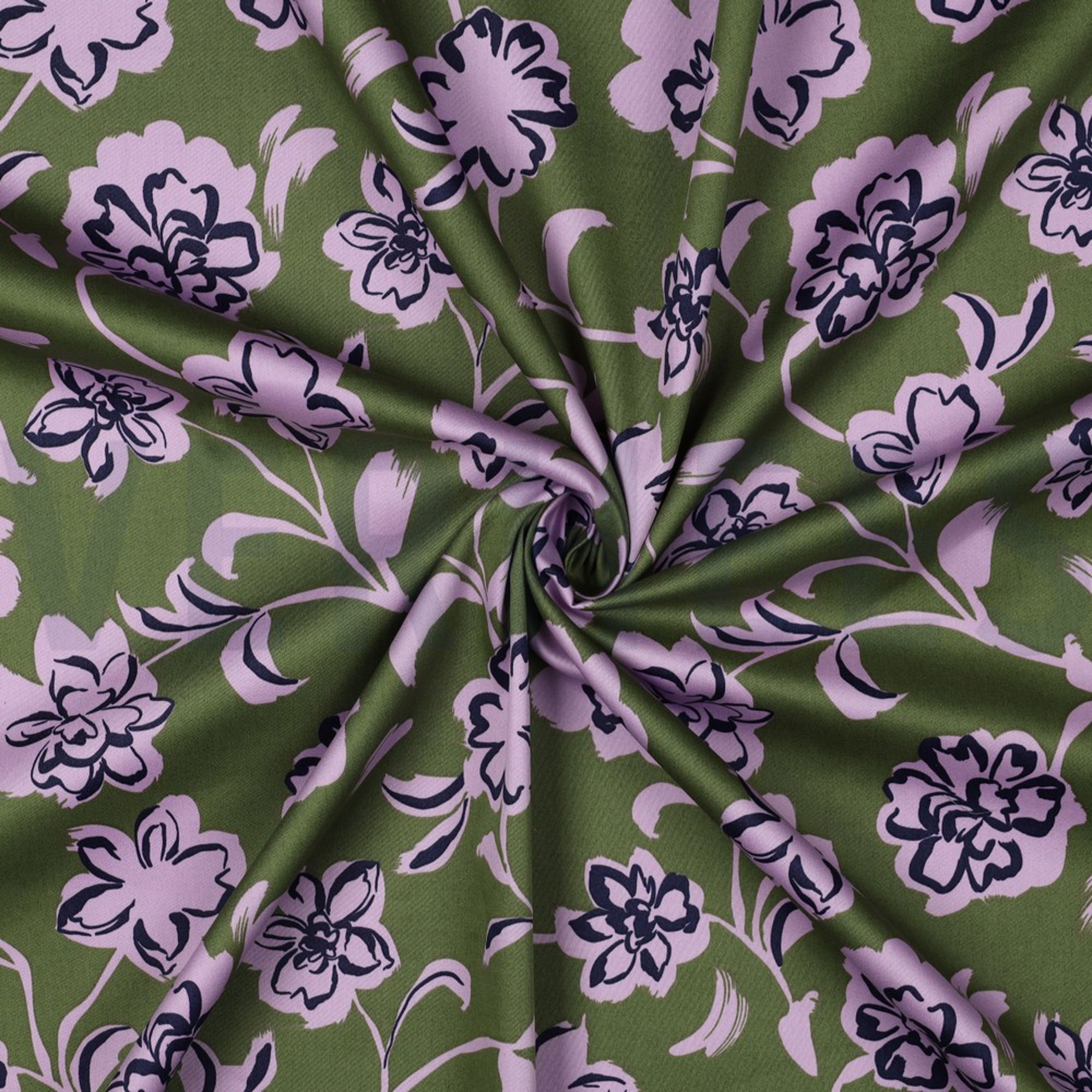 COTTON SATIN FLOWERS ARMY GREEN (high resolution) #3