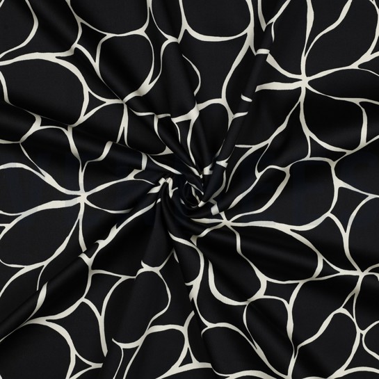 COTTON SATIN FLOWERS BLACK #7