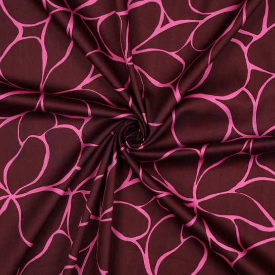 COTTON SATIN FLOWERS BORDEAUX #7