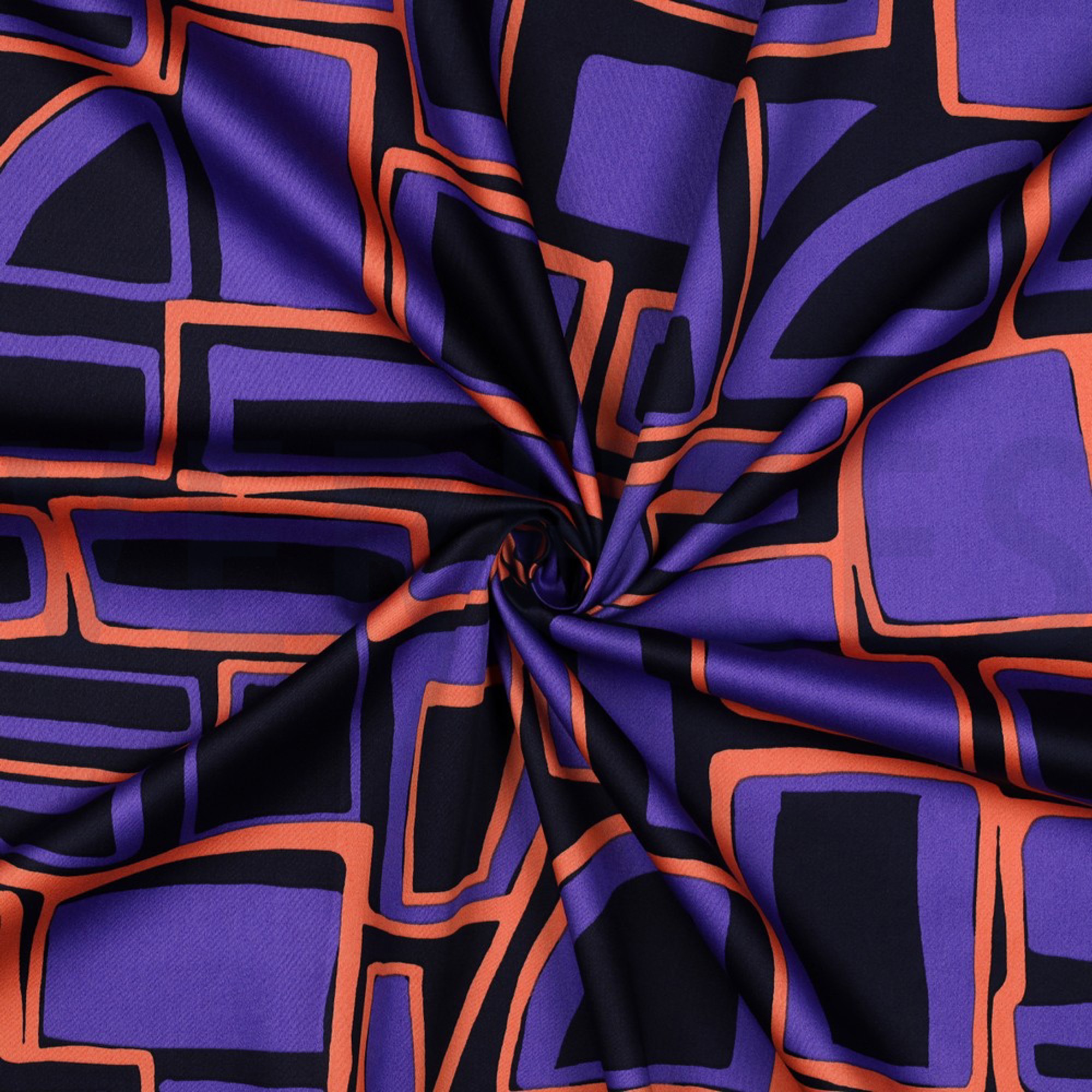 COTTON SATIN GEOMETRIC NAVY (high resolution) #3