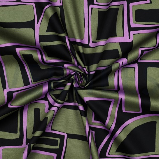 COTTON SATIN GEOMETRIC BLACK #7