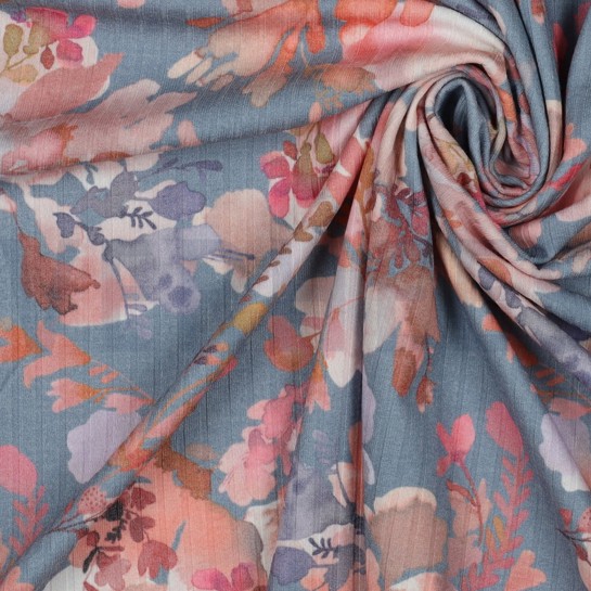 RIPPJERSEY DIGITAL BLÄTTER SCHATTENBLAU #7