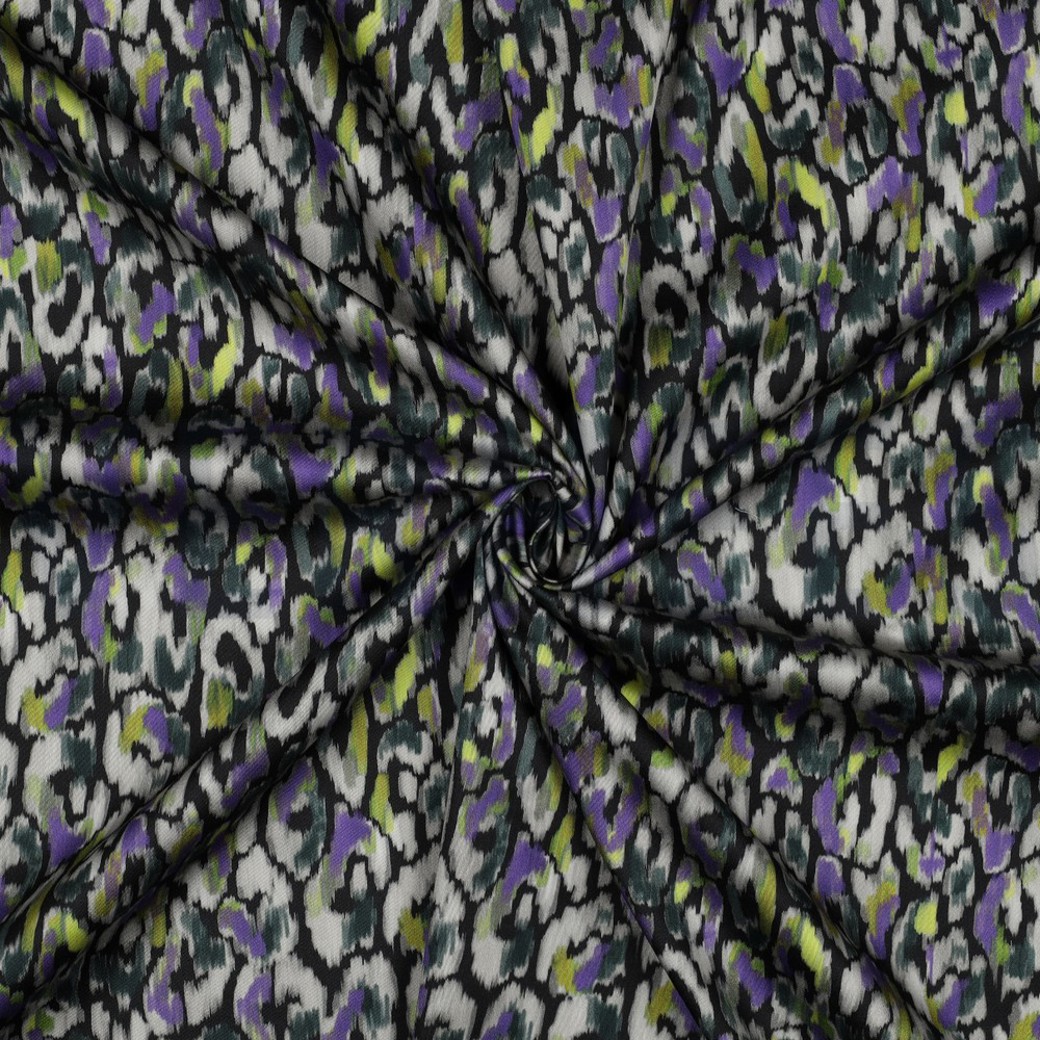 COTTON SATIN DIGITAL ANIMAL SKIN BLACK #3