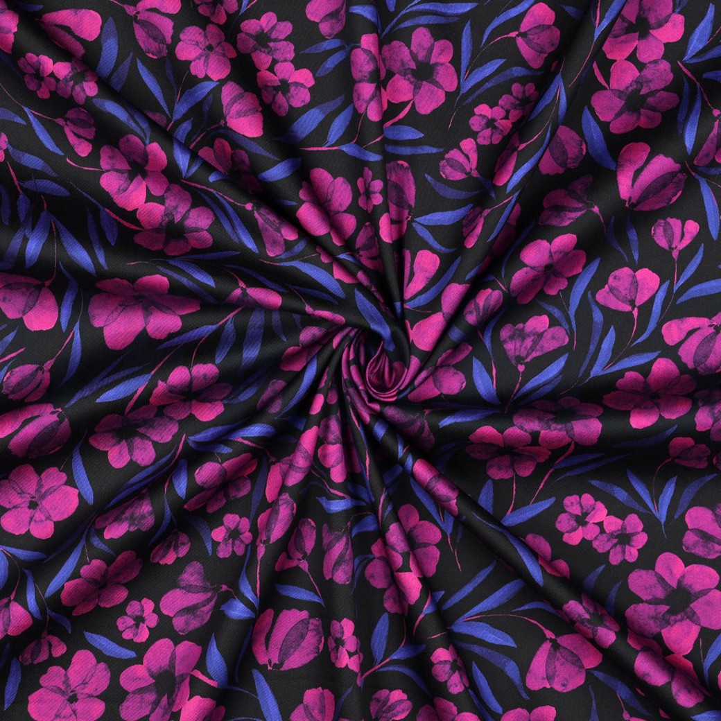 COTTON SATIN DIGITAL FLOWERS FUCHSIA #3