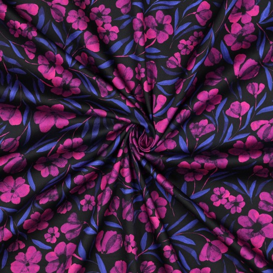 COTTON SATIN DIGITAL FLOWERS FUCHSIA #7