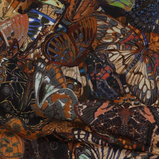 FRENCH TERRY DIGITAL BUTTERFLIES DARK GREY #7