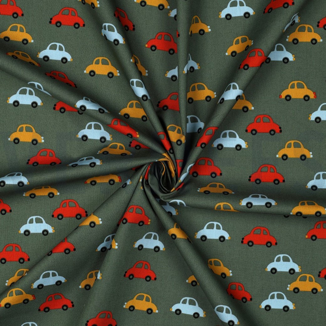 FINE POPLIN CARS ARMY GREEN #3