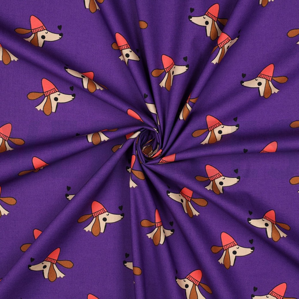 FINE POPLIN DOGS PURPLE #3