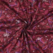 FINE POPLIN DIGITAL LEAVES BORDEAUX (thumbnail) #3
