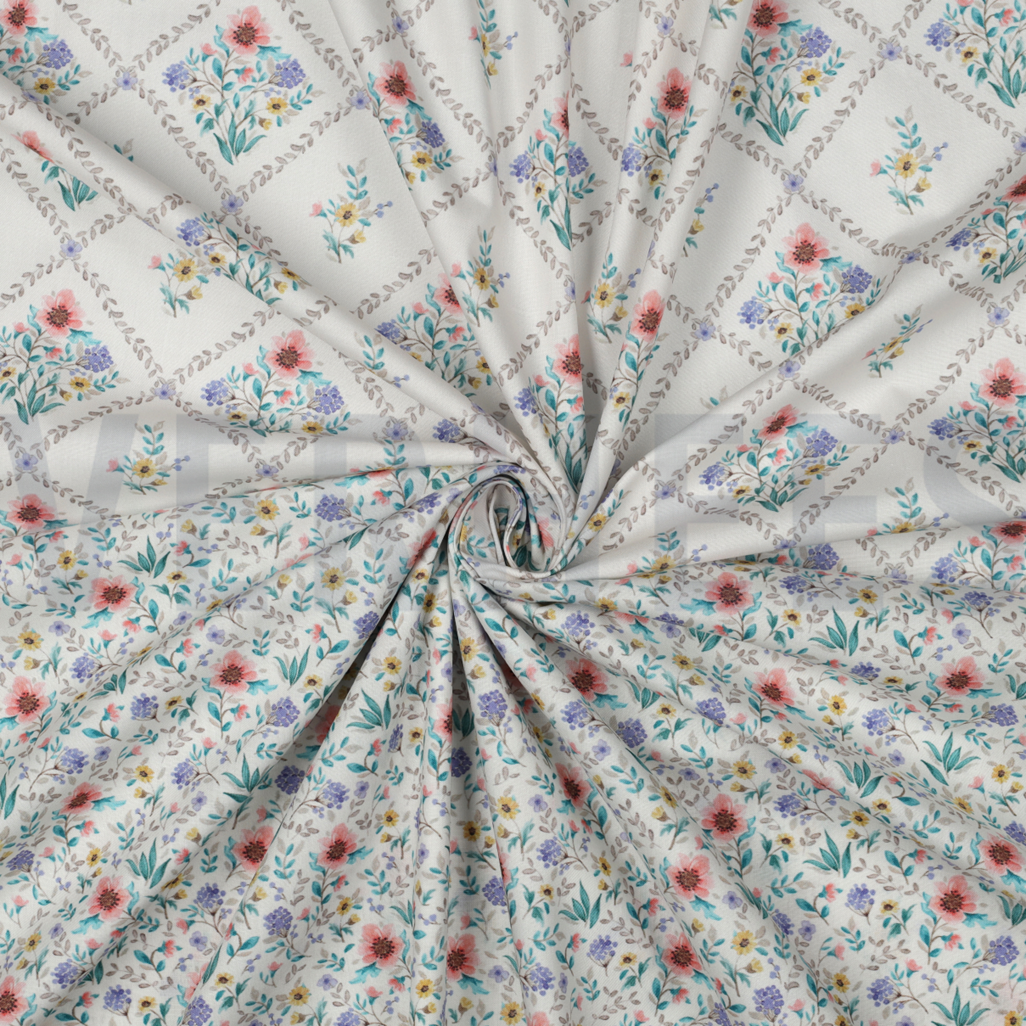 FINE POPLIN DIGITAL FLOWERS OFF-WHITE (high resolution) #3