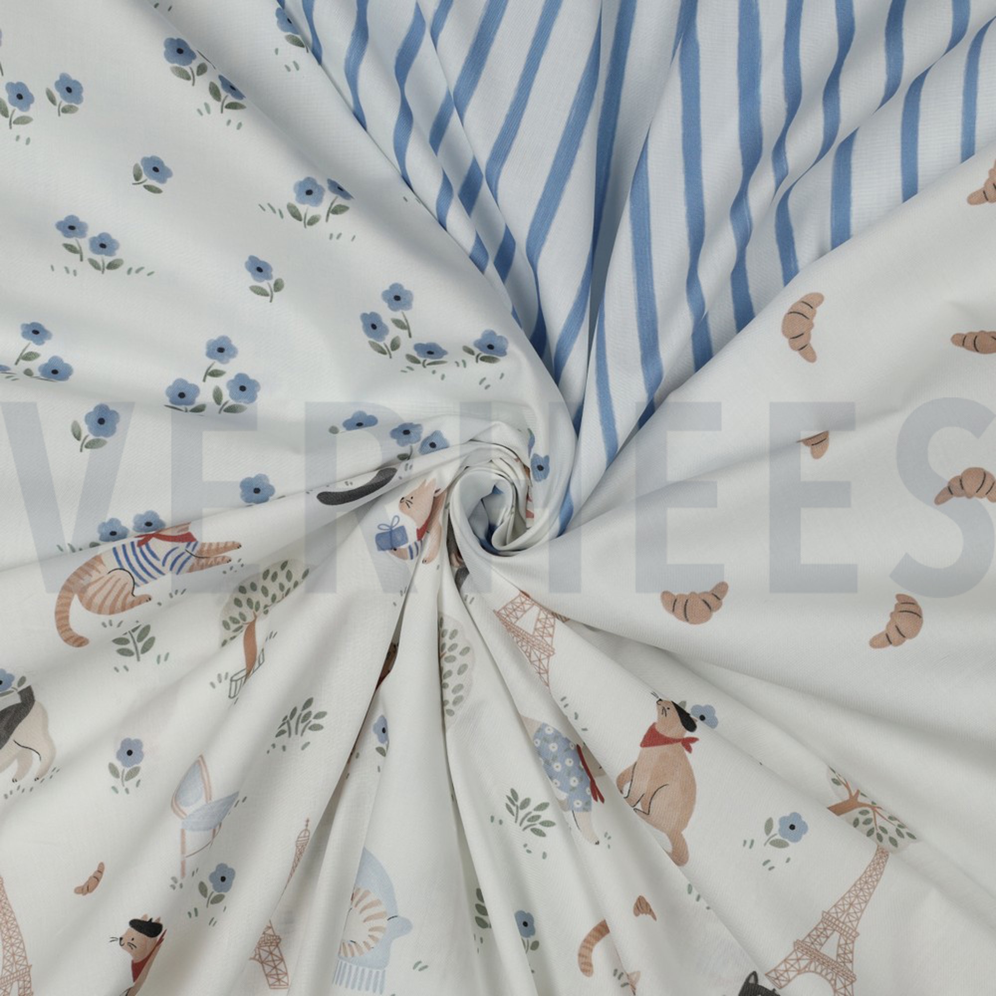 FINE POPLIN DIGITAL VIVE LA FRANCE WHITE (high resolution) #3
