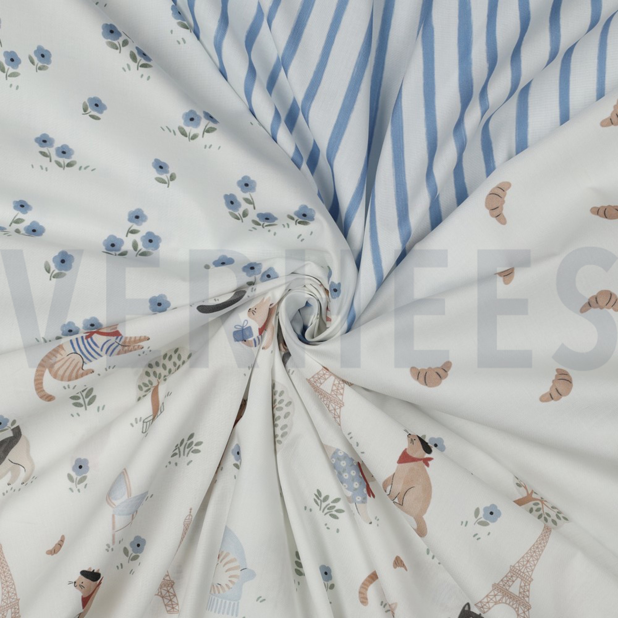 FINE POPLIN DIGITAL VIVE LA FRANCE WHITE (high resolution) #3