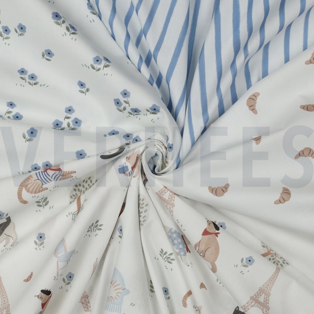 FINE POPLIN DIGITAL VIVE LA FRANCE WHITE #3