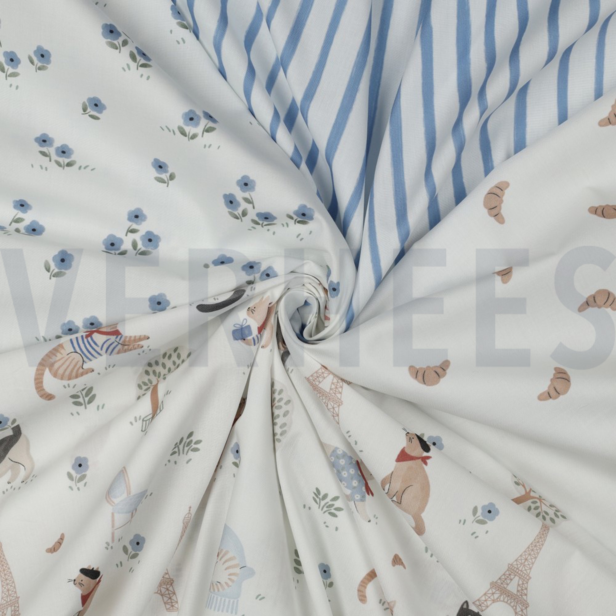 FINE POPLIN DIGITAL VIVE LA FRANCE WHITE (high resolution) #3