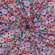 FINE POPLIN DIGITAL FLOWERS NAVY (thumbnail) #3