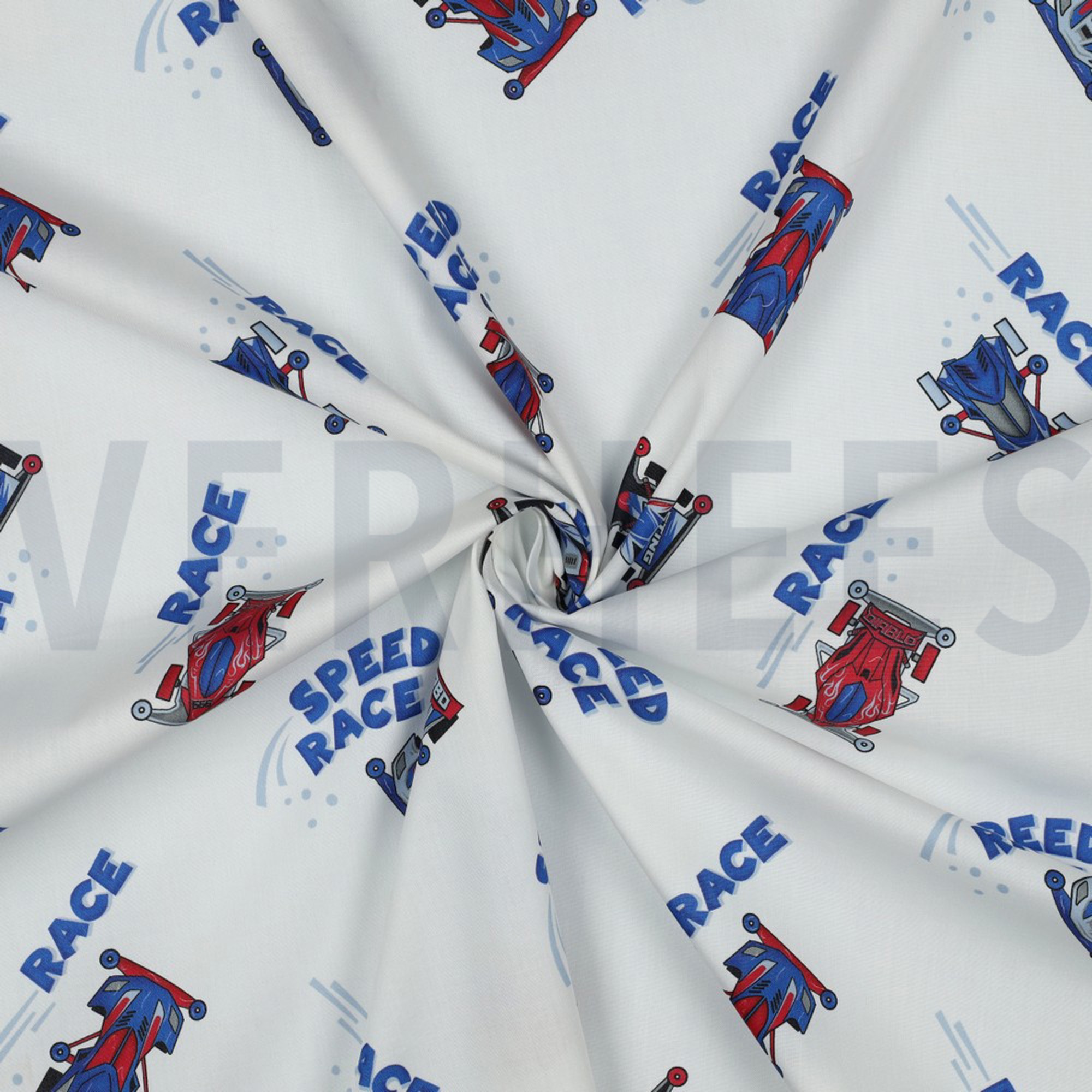 FINE POPLIN DIGITAL RACE CARS WHITE (high resolution) #3