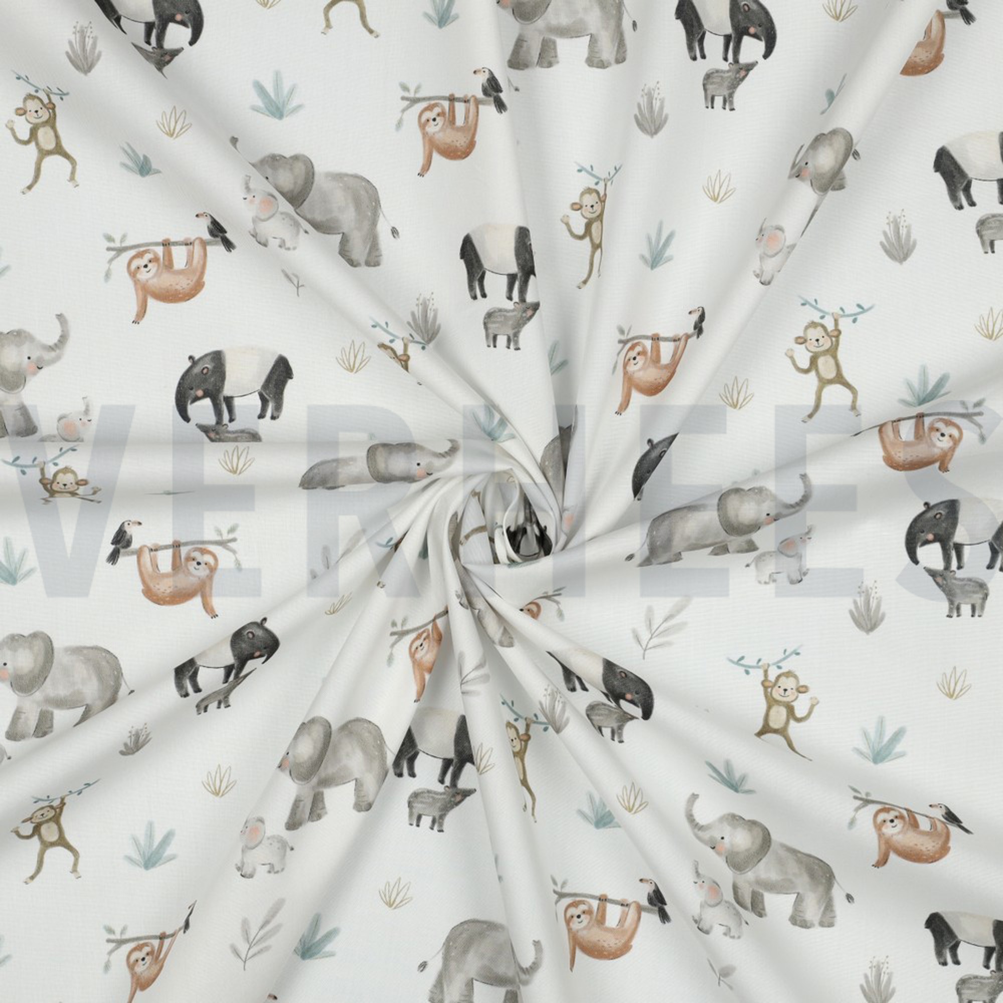 FINE POPLIN DIGITAL SAFARI ANIMALS OFF-WHITE (high resolution) #3