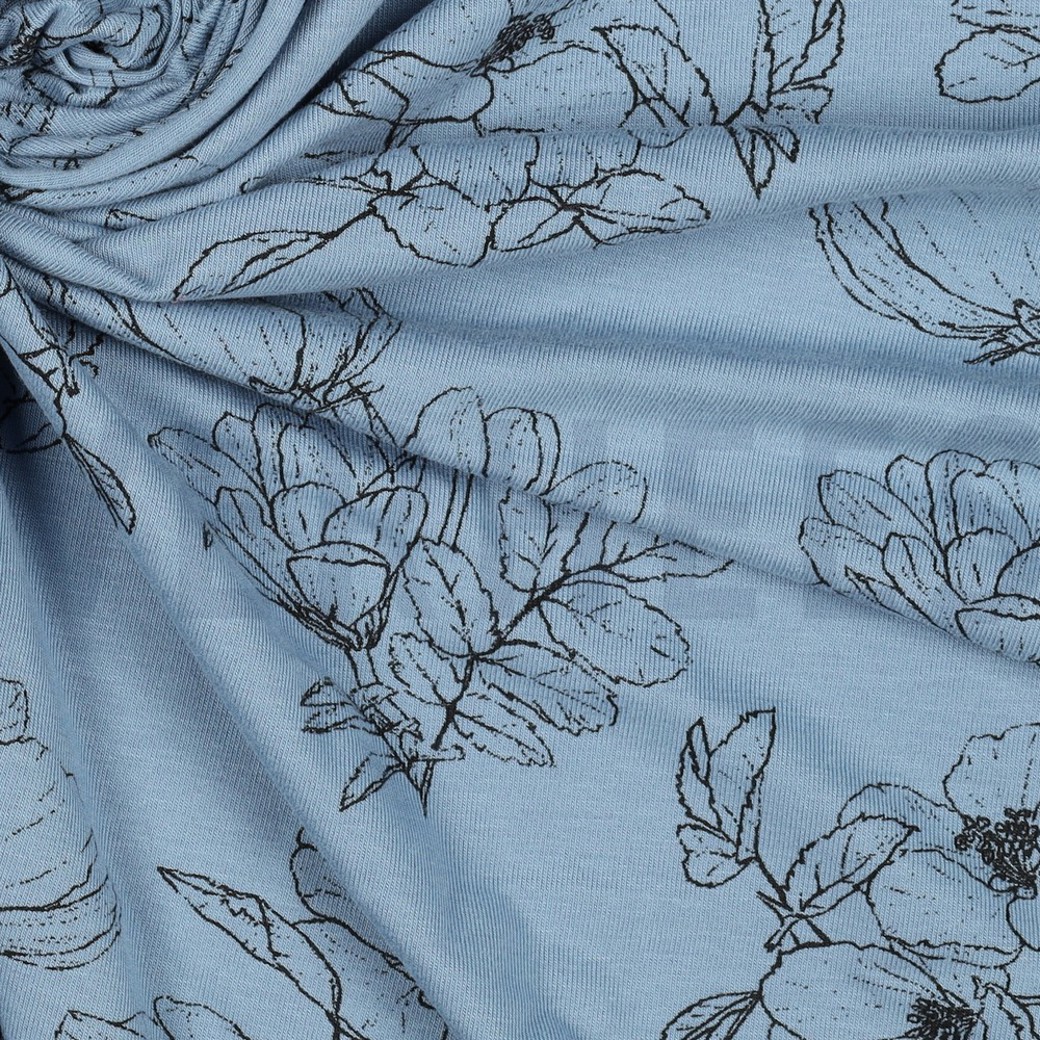 BAMBOO COTTON JERSEY FLOWERS JEANS #3