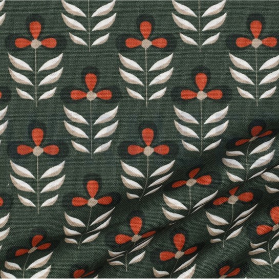 CANVAS FLOWERS OLD GREEN #7