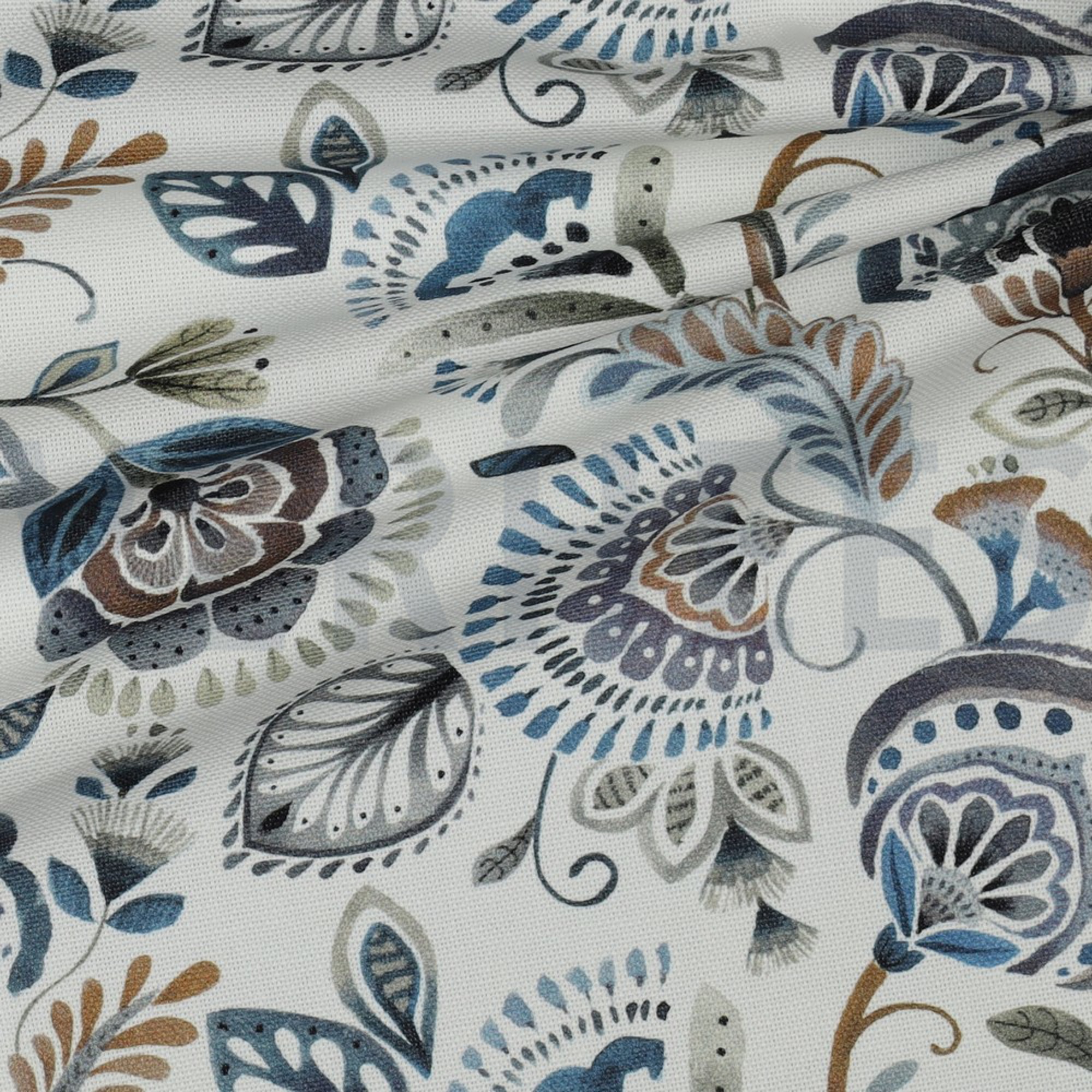 CANVAS DIGITAL PAISLEY OFF WHITE BLUE (high resolution) #3