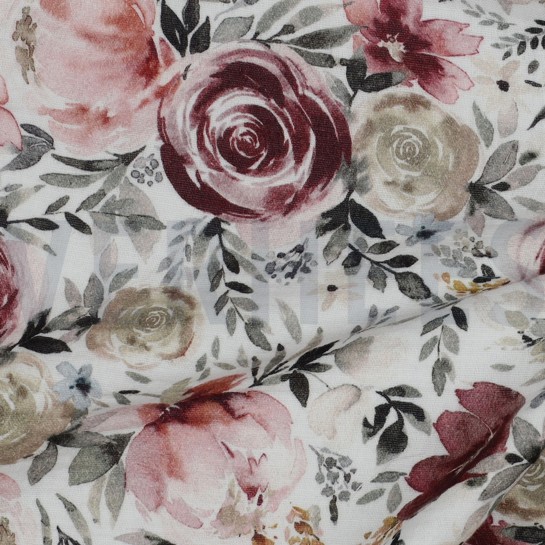 DOUBLE GAZE DE COTON FLEURS BLANC #7