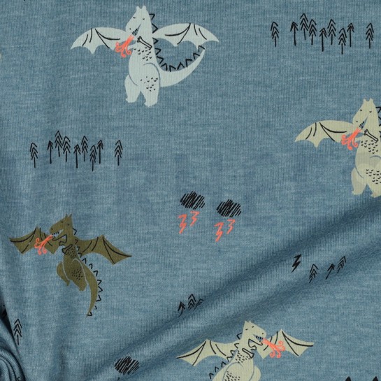 JERSEY MELANGE NEON DRACHEN SCHATTENBLAU #7