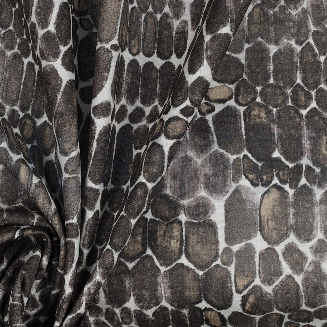 POPLIN DIGITAL ANIMAL SKIN OFF WHITE BROWN #3