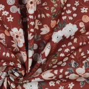 POPLIN DIGITAL WATERCOLOUR FLOWERS ROUGE (thumbnail) #3