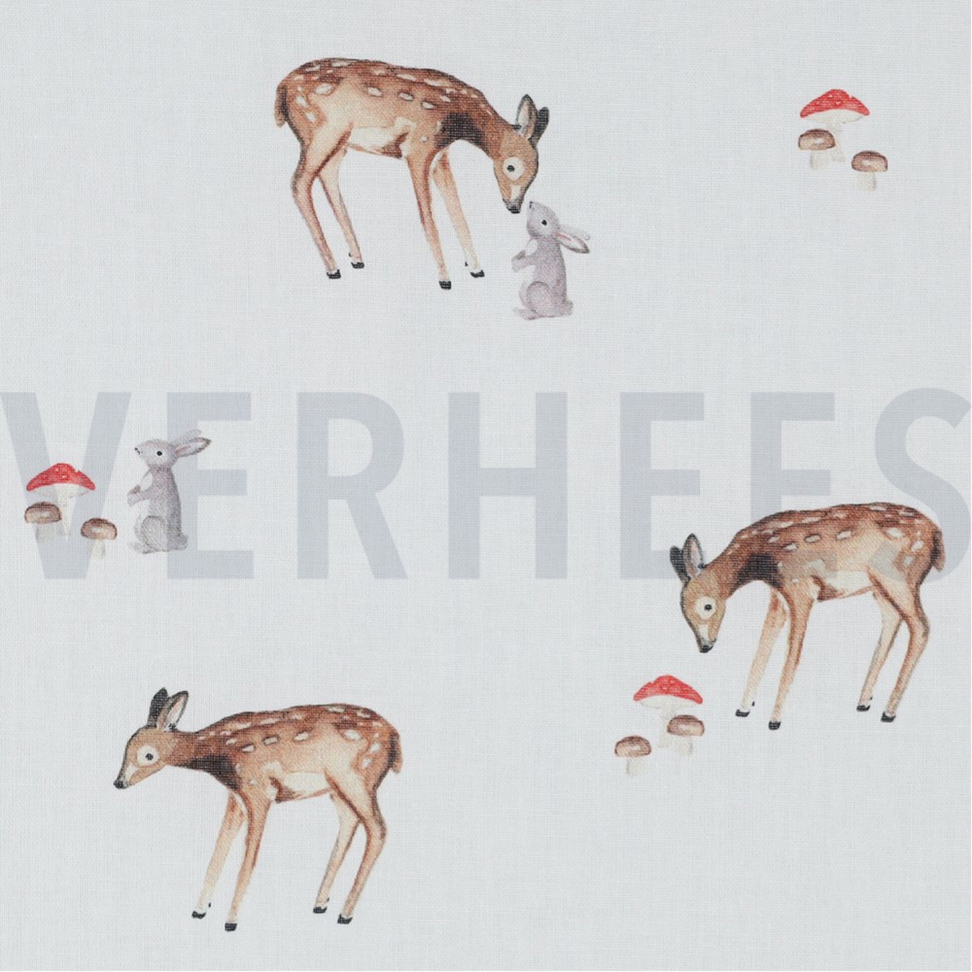 POPLIN DIGITAL FOREST ANIMALS WHITE (high resolution) #3