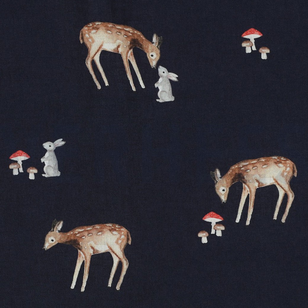 POPLIN DIGITAL FOREST ANIMALS NAVY #3