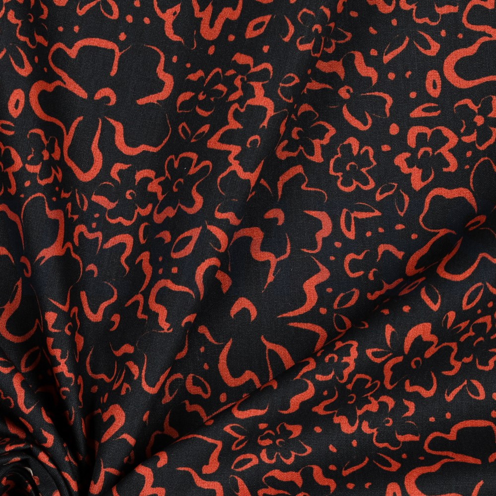 POPLIN WILD FLOWERS BLACK (high resolution) #3