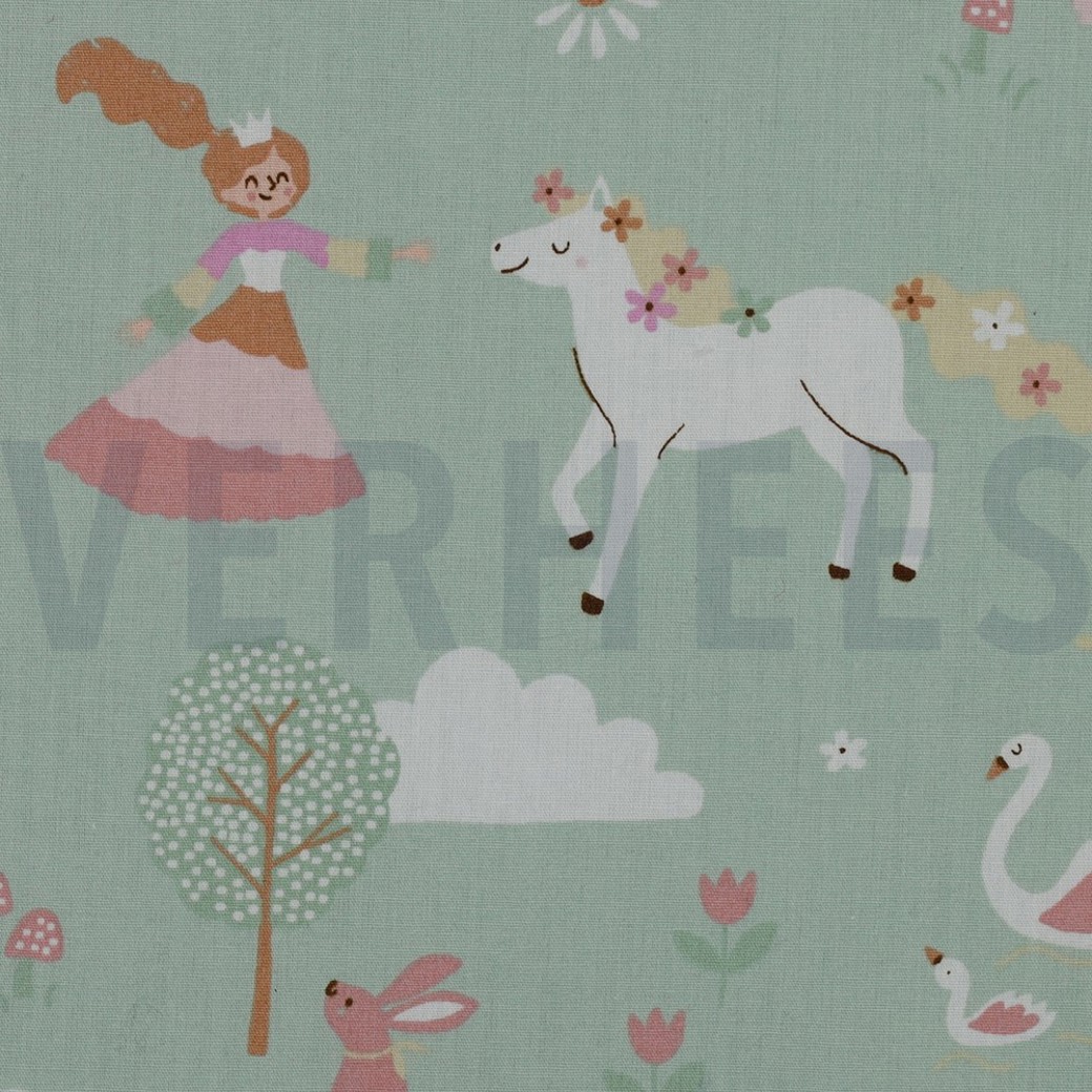 POPLIN CASTLES LIGHT MINT #3