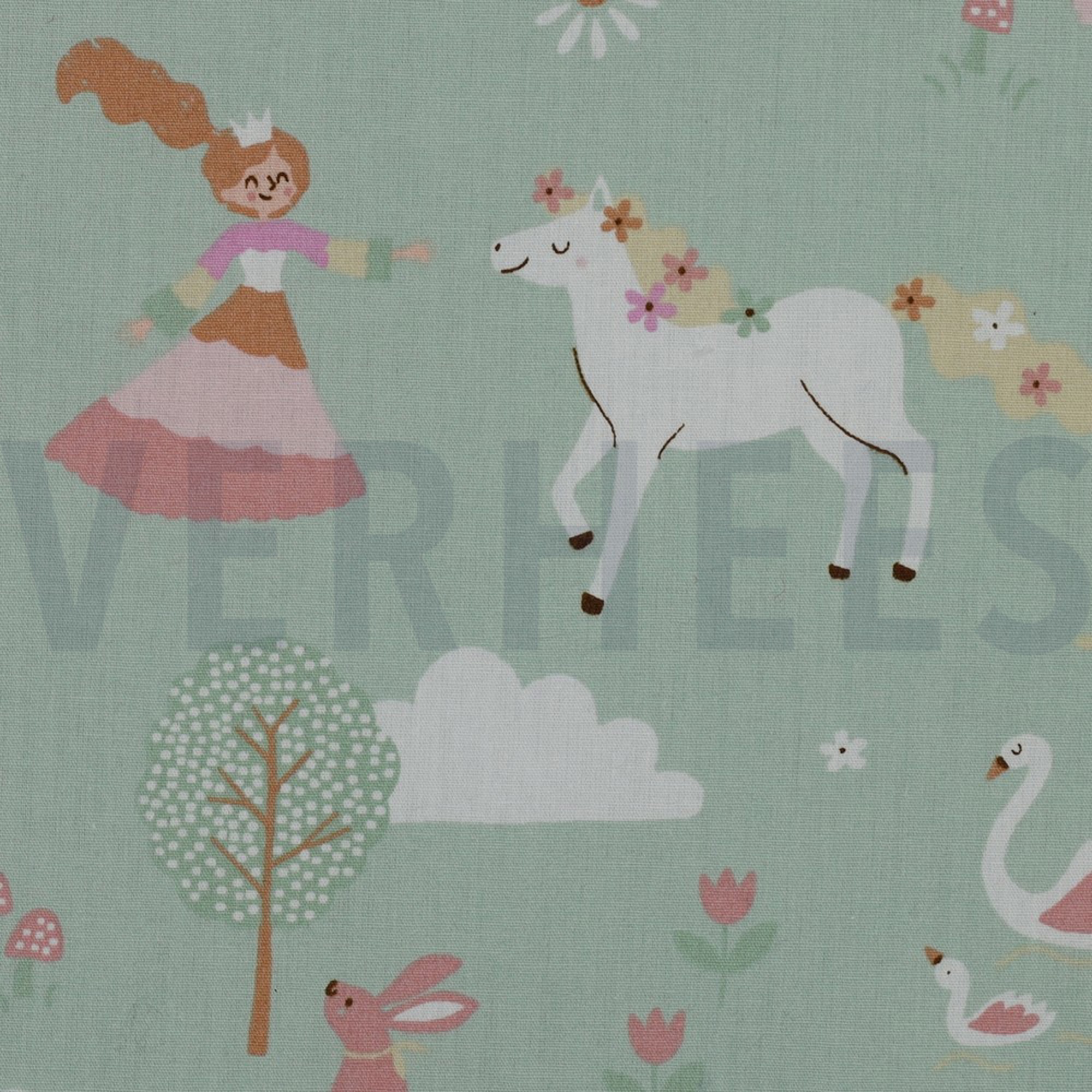 POPLIN CASTLES LIGHT MINT (high resolution) #3